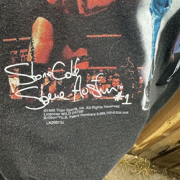 Vintage 1998 WWF Stone Cold Steve Austin Graphic Tee Men's XL Black - Picture 4 of 9